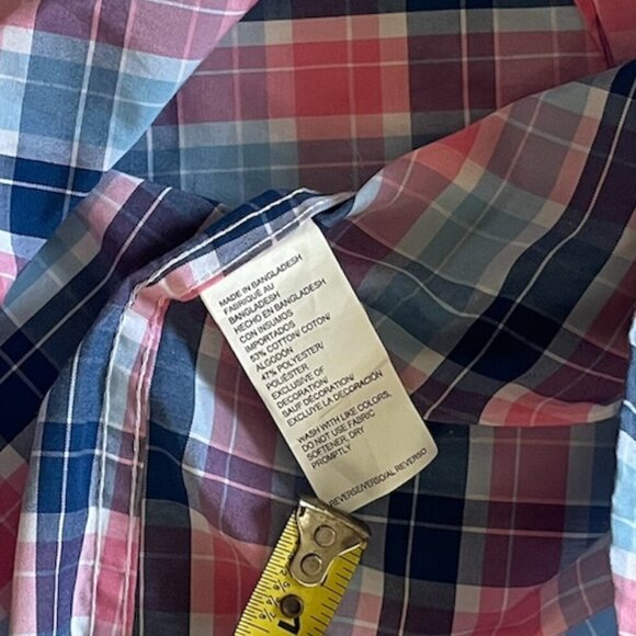 IZOD Advantage Performance Plaid Button Up Shirt Mens 2XL Short Sleeve - Picture 7 of 8
